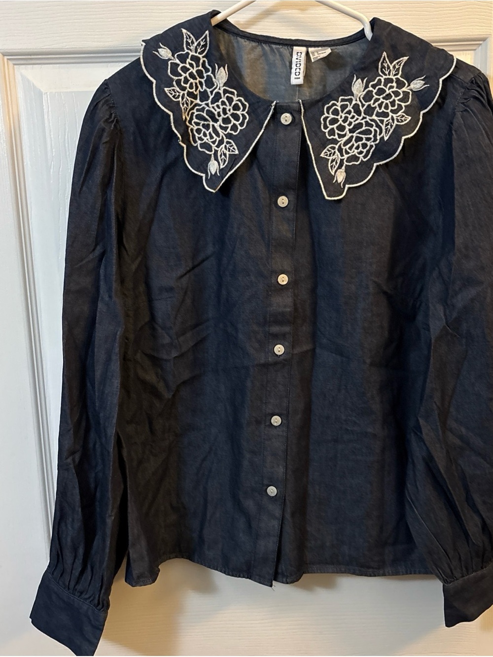 H&M Divided Denim Blue Chambray Top